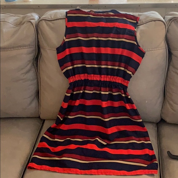 Red blue and tan stripped dress - Picture 2 of 10